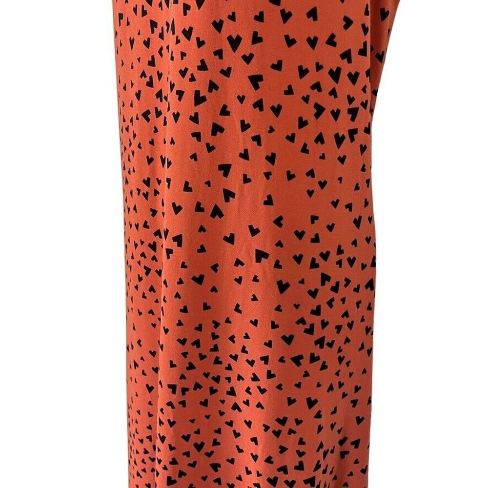 Anne Klein Womens Orange Black Stretch Jersey Knit Sleeveless V-Neck Dress sz L - Picture 11 of 16